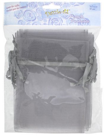 Dazzle-It! 12 Piece 5x7 Inch Silver Sheer Gift Bags