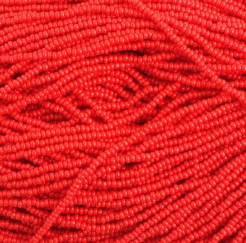 1 Hank of 11/0 Opaque Light Red Seed Beads