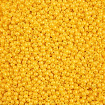 25 Grams of 8/0 Preciosa PermaLux Dyed Chalk Gloss Dark Yellow Seed Beads