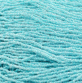 1 Hank of 10/0 Turquoise Color Lined Crystal Seed Beads