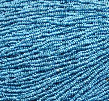 1 Hank of 10/0 Metallic Blue Seed Beads