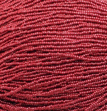 1 Hank of 10/0 Metallic Red Seed Beads