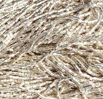 1 Hank of 10/0 Two-Cut Metallic Silver Seed Beads