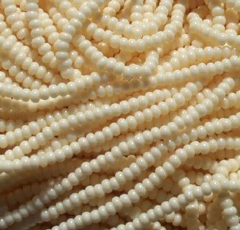1 Hank of 10/0 Opaque Bone Glass Seed Beads