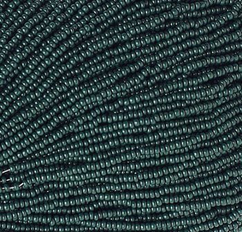 1 Hank of 10/0 Opaque Dark Green Seed Beads