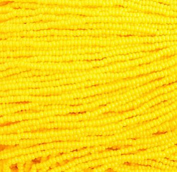 1 Hank of 10/0 Opaque Golden Yellow Seed Beads