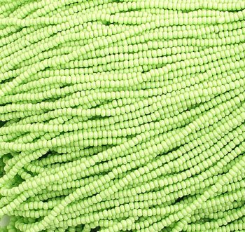 1 Hank of 10/0 Opaque Lime Seed Beads