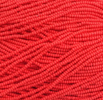 1 Hank of 10/0 Opaque Matte Light Red Seed Beads