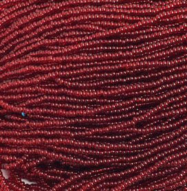 1 Hank of 10/0 Transparent Dark Red Seed Beads