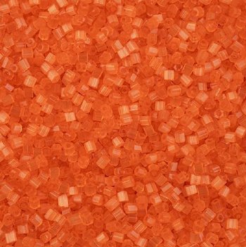 50 Grams of 10/0 Two-Cut Satin Solgel Orange Seed Beads