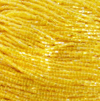 1 Hank of 10/0 Two-Cut Transparent Yellow AB Seed Beads