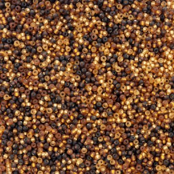 22 Gram Vial of 10/0 Czech Glass Seed Bead Mix - Caramel Latte Mix