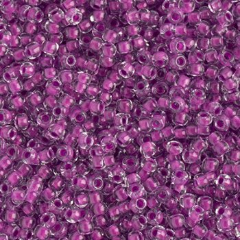50 Grams of 10/0 Neon Purple Color Lined Crystal Seed Beads