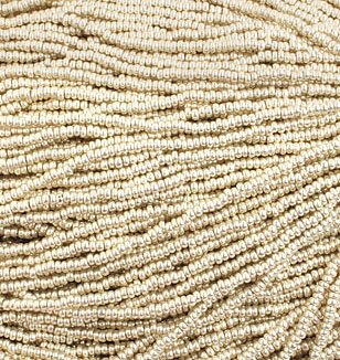 1 Hank of 10/0 Bright Metallic Light Silver Seed Beads