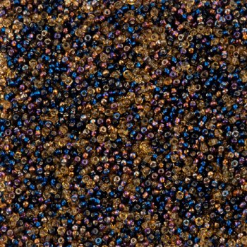 22 Gram Vial of 10/0 Czech Glass Seed Bead Mix - Midnight Gold Mix