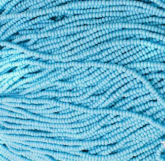 Hank of 10/0 Opaque Matte Aqua Seed Beads