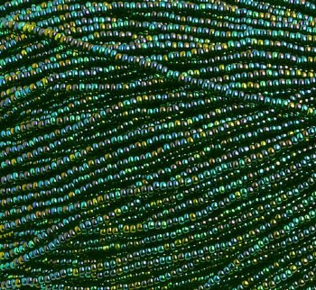 1 Hank of 10/0 Opaque Green Iris Seed Beads