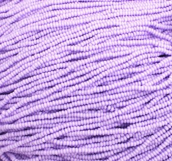 Hank of 10/0 Opaque Dyed Light Purple Seed Beads
