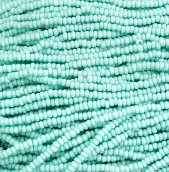 1 Hank of 10/0 Opaque Matte Light Turquoise Seed Beads