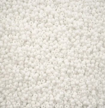 50 grams of 10/0 Opaque Matte White Seed Beads
