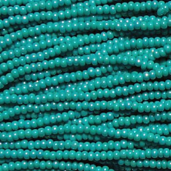 1 Hank of 10/0 Opaque Turquoise AB Seed Beads