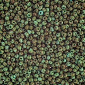 50 Grams of 10/0 Opaque Turquoise Travertine Seed Beads