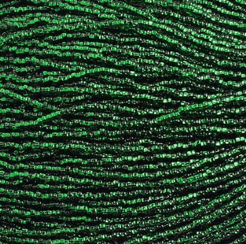 1 Hank of  10/0 Silverlined Christmas Green Seed Beads