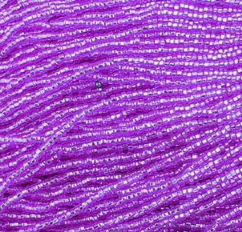 1 Hank of 10/0 Silverlined Dyed Mauve Seed Beads