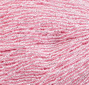 1 Hank of 10/0 Silverlined Dyed Pink Seed Beads