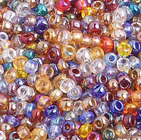 50 grams of 10/0 Transparent Iris Multi Mix Seed Beads