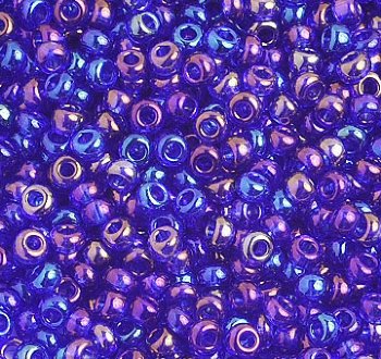Hank of 10/0 Transparent Navy Iris Seed Beads