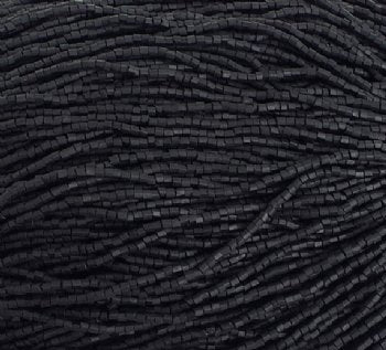 1 Hank of 10/0 Two-Cut Opaque Matte Black Seed Beads