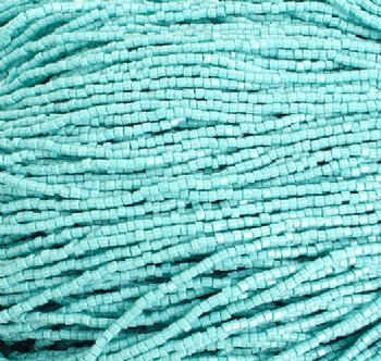 1 Hank of 10/0 Two-Cut Opaque Turquoise Seed Beads