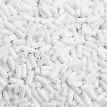 50g 10x4mm Matte Opaque White Glass Wampum Beads