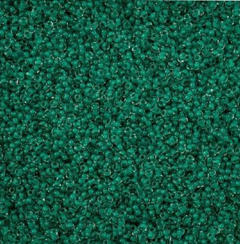 23 Grams of 11/0 Dark Green Terra Intensive Lined Crystal Seed Beads