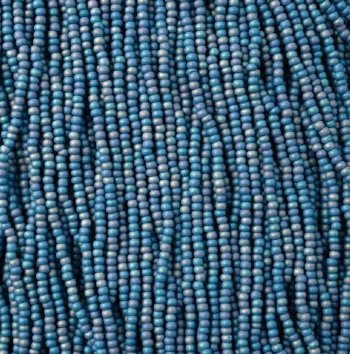 1 Hank of 11/0 Opaque Matt Blue Rainbow Seed Beads