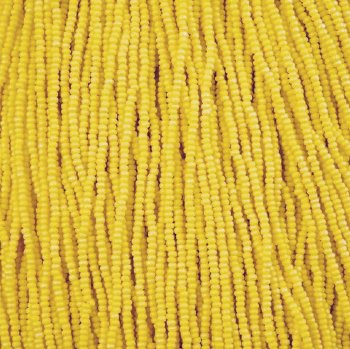1 Hank of 11/0 Opaque Matt Yellow Rainbow Seed Beads