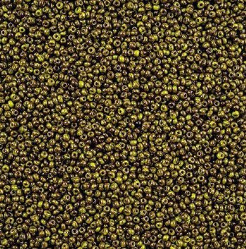 50 Grams of 11/0 Opaque Olivine Travertine Seed Beads