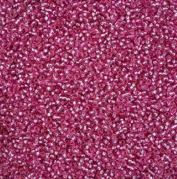 50 Grams of 11/0 Silverlined Solgel Bubblegum Pink Seed Beads