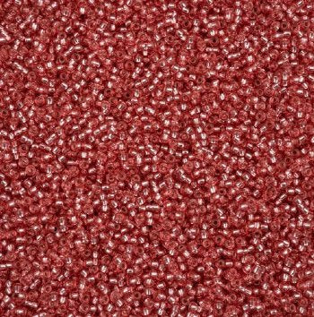 50 Grams of 11/0 Silverlined Solgel Dark Pink Seed Beads