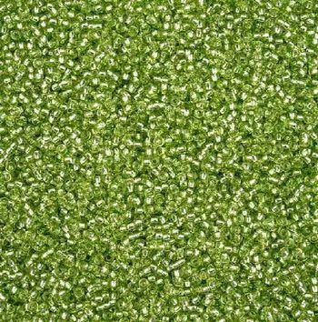 50 Grams of 11/0 Silverlined Solgel Green Seed Beads