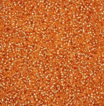 50 Grams of 11/0 Silverlined Solgel Orange Seed Beads