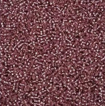 50 Grams of 11/0 Silverlined Solgel Plum Seed Beads