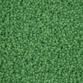 50 Grams of 11/0 Dark Green Alabaster Solgel Seed Beads