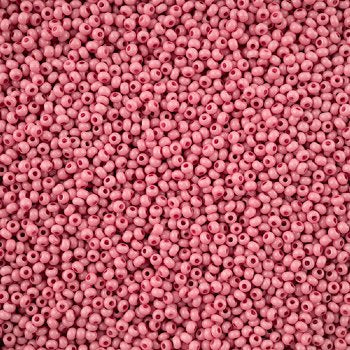 1 Hank of 11/0 Solgel Opaque Dyed Chalk Dark Pink Seed Beads