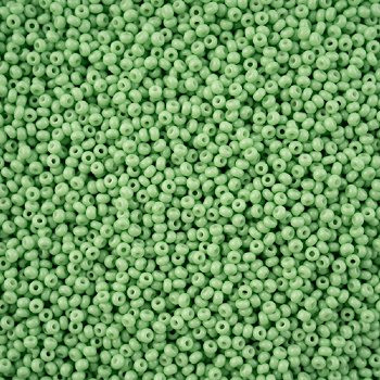 1 Hank of 11/0 Solgel Opaque Dyed Chalk Dark Green Seed Beads