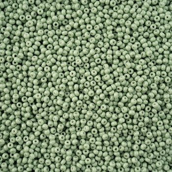 1 Hank of 11/0 Solgel Opaque Dyed Chalk Eucalyptus Seed Beads