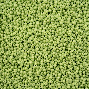1 Hank of 11/0 Solgel Opaque Dyed Chalk Green Seed Beads