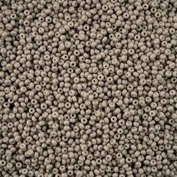 1 Hank of 11/0 Solgel Opaque Dyed Chalk Grey Seed Beads