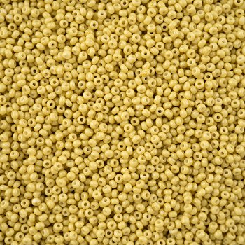 1 Hank of 11/0 Solgel Opaque Dyed Chalk Mustard Seed Beads